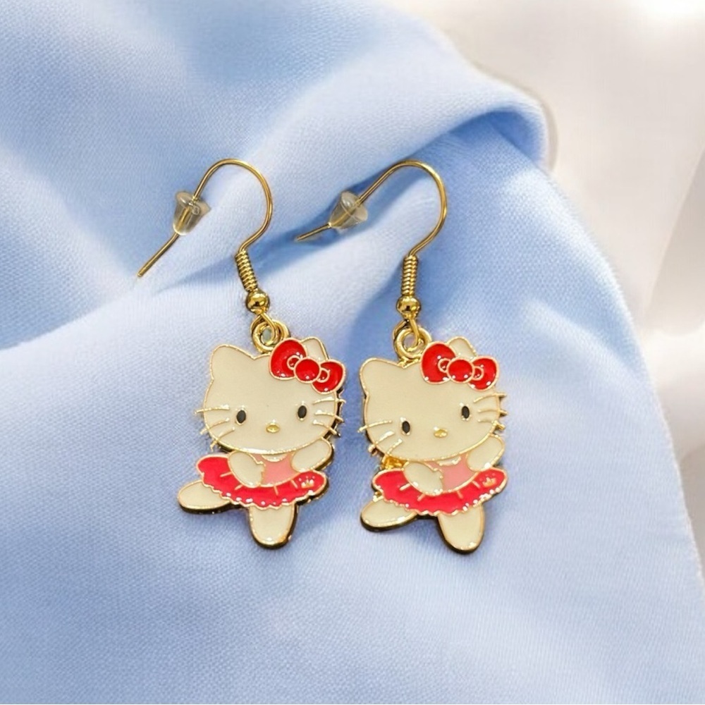 NEW HELLO KITTY Ballerina Earrings - Hypoallergenic - Picture 6 of 6